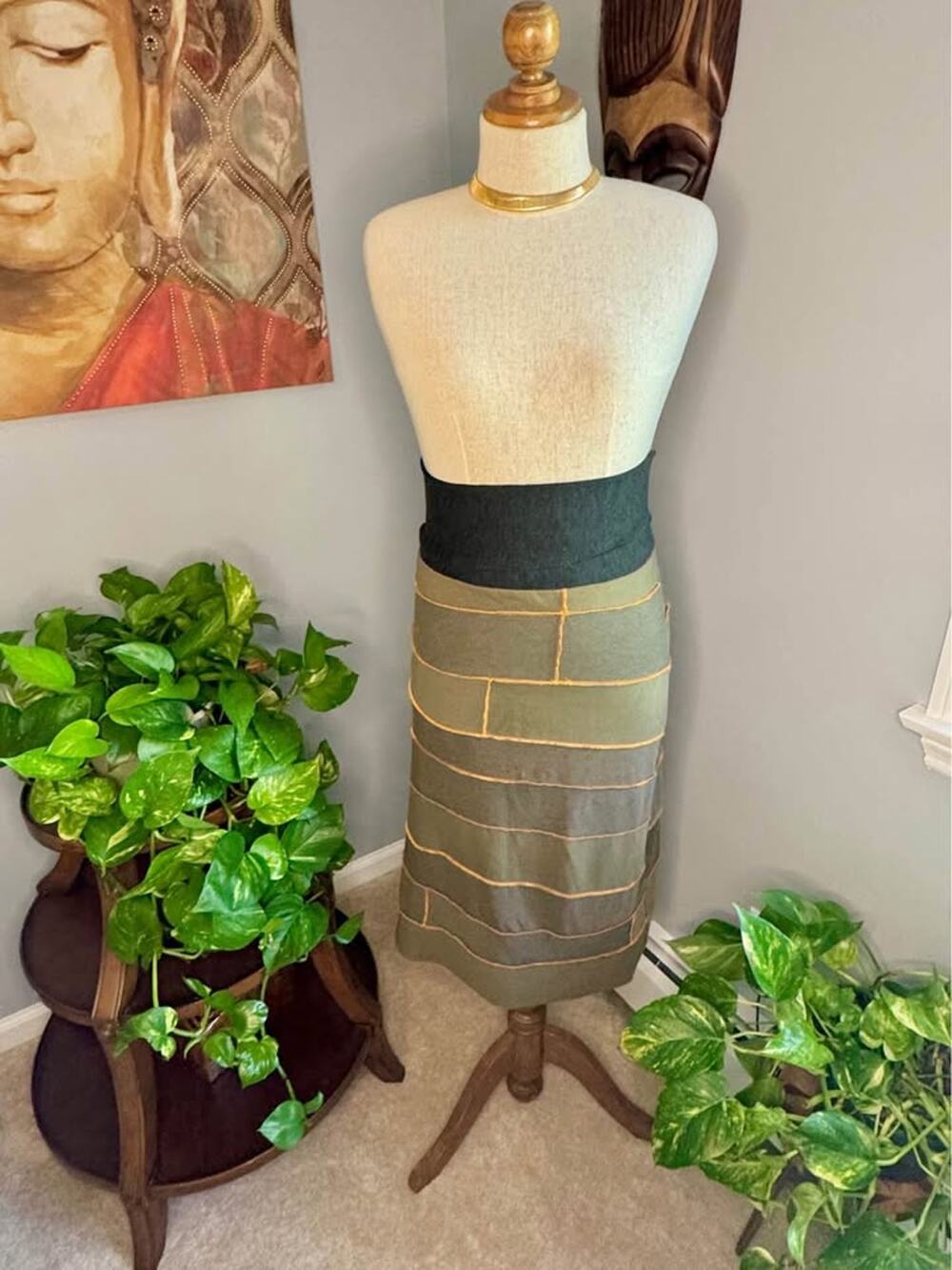 Handmade Upcycled Cotton Patchwork Serged skirt by Jeorjia Shea